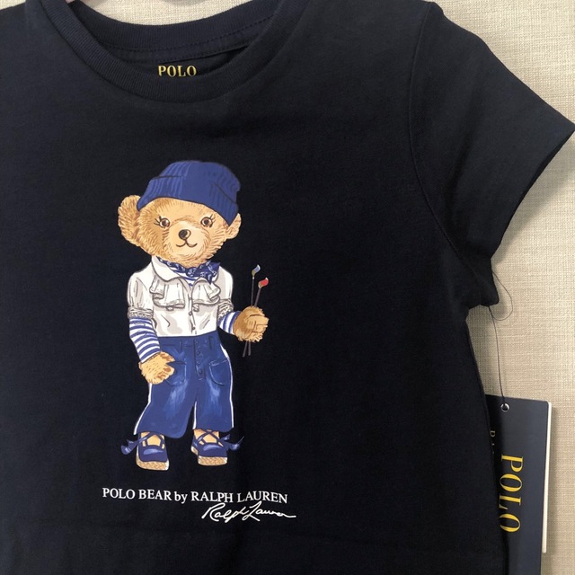 POLO RALPH LAUREN(ポロラルフローレン)の新作◇ラルフローレン ポロベアコットンTシャツドレス 4T/110 ネイビー キッズ/ベビー/マタニティのキッズ服女の子用(90cm~)(ワンピース)の商品写真