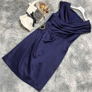 グレースコンチネンタル(GRACE CONTINENTAL)の♡極美品 グレースコンチネンタル ドレス ワンピース 美シルエット ネイビー(ひざ丈ワンピース)