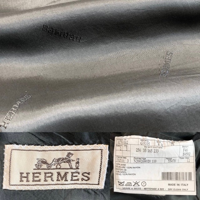 Hermes(エルメス)のHERMES シルバー セリエボタン テーラードジャケット E3223 メンズのジャケット/アウター(テーラードジャケット)の商品写真