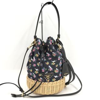 プラダ PRADA ハンドバッグ
 フラワー 2WAY ショルダーバッグ 1BA257 ブラック