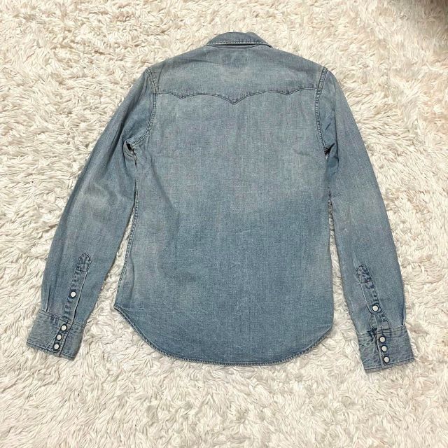 RRL RRL デニムシャツ ダンガリーシャツ フェード メンズXS レディースM 青の通販 by チャーラーズショップ|ダブルアールエルならラクマ ダブルアールエル レディース ジージャンXS