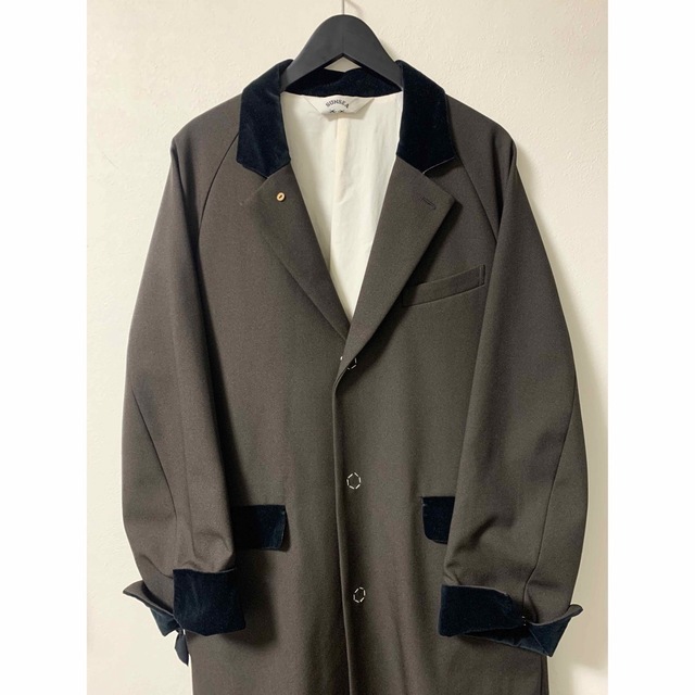 SUNSEA 18AW POLYYS WOOL COAT ASH BROWN