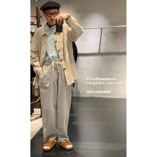 ETS.MATERIAUX マテリオ フレンチカバーオール ナチュラル