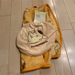 ポムポムプリン(ポムポムプリン)の⭐︎新品　ポムポムぷりん　ブランケット　クッション　イエロー(おくるみ/ブランケット)