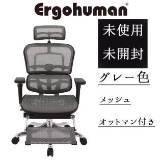 【もさま専用】エルゴヒューマンプロ　オットマン付き　GY(オフィスチェア)