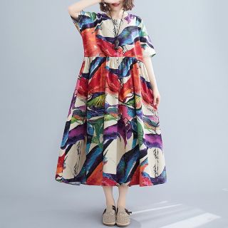 《新品/新入荷♫》花柄総柄♡ マキシロングワンピース マルチカラー 春夏 韓国(ロングワンピース/マキシワンピース)