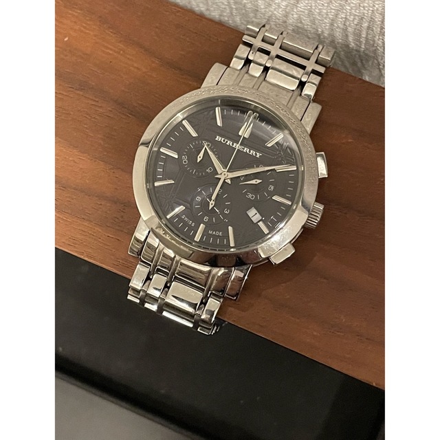 BURBERRY - バーバリー クロノグラフ メンズ腕時計 黒文字盤 BU1360