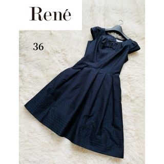 ルネ(René)の【doridori様】ルネ 膝丈ドレスワンピース 36 ネイビー(ひざ丈ワンピース)