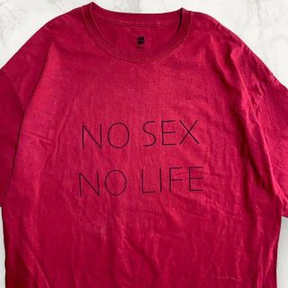 HCO Hanes 古着 赤 ゆるだぼ　NOSEX LIFE　セックス Tシャツ(Tシャツ/カットソー(半袖/袖なし))