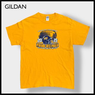 ギルタン(GILDAN)の【GILDAN】高校 アメフト ロゴ プリント Tシャツ LARGE US古着(Tシャツ/カットソー(半袖/袖なし))