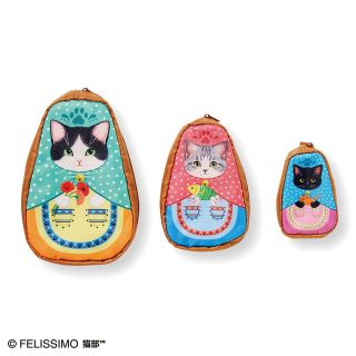 フェリシモ(FELISSIMO)の【新品】フェリシモ 猫部 3姉妹がお手伝い　猫リョ－シカポ－チの会(ポーチ)