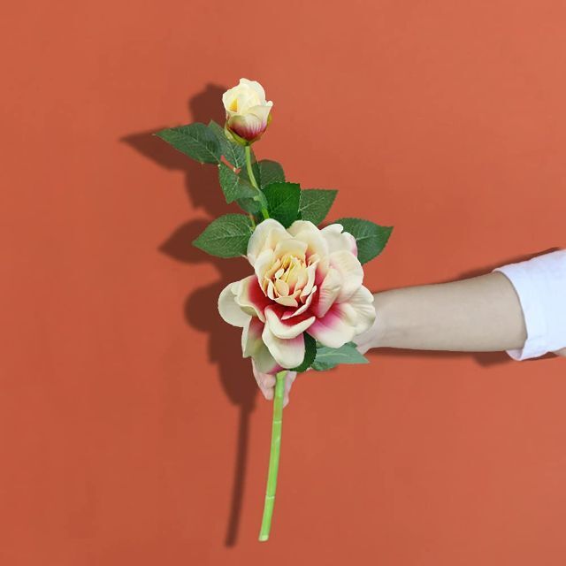 【色: ピンク】Aicvhin造花 インテリア フラワー 花束 薔薇バラ ローズ
