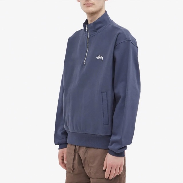 STUSSY - Stussy ハーフジップ モックネック ネイビー Mサイズの通販 ...