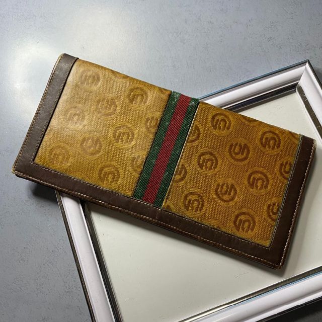 イタリア製 長財布　お札入れ　ライトブラウン　シェリーライン　レザー メンズのファッション小物(長財布)の商品写真
