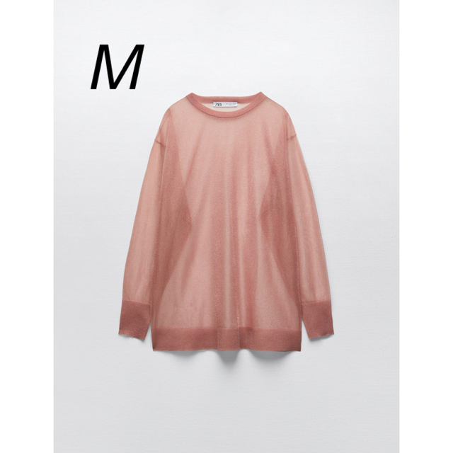 ZARA(ザラ)のZARA セミシースルー ニット トップス M レディースのトップス(シャツ/ブラウス(長袖/七分))の商品写真