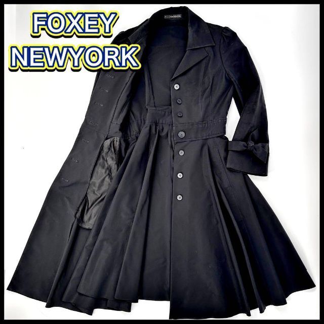 ヒート 美品Foxey New York トレンチコート 35630 ネイビー 40 | www