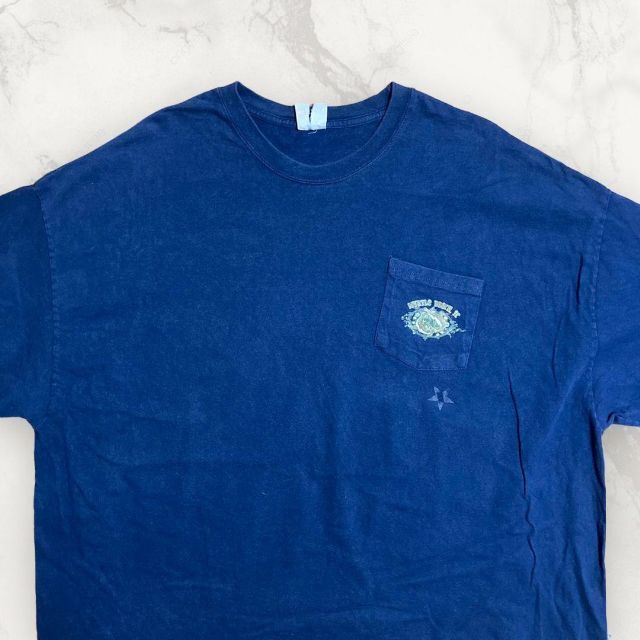 GWP Hanes 古着   黒 マートルビーチ　魚　釣り　ポケット Tシャツ メンズのトップス(Tシャツ/カットソー(半袖/袖なし))の商品写真