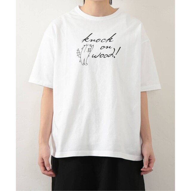 JOURNAL STANDARD(ジャーナルスタンダード)のジャーナルスタンダードラックス☆プリントT knock on wood（WHT） レディースのトップス(Tシャツ(半袖/袖なし))の商品写真