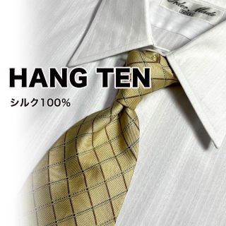 ハンテン(HANG TEN)のHANG TEN クラシカル チェック ネクタイ シルク100％ ベージュ(ネクタイ)