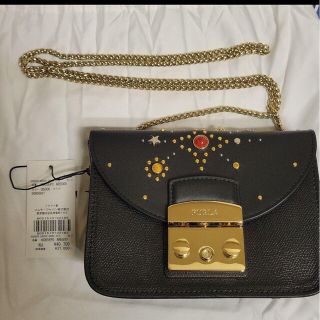 フルラ(Furla)のレア☆FURLA フルラショルダーバッグ　メトロポリス　スタッズストーンブラック(ショルダーバッグ)