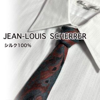 ジャンルイシェレル(Jean-Louis Scherrer)のジャンルイシェレル  ペイズリー 総柄 ジャガード 麻 シルク ネクタイ(ネクタイ)