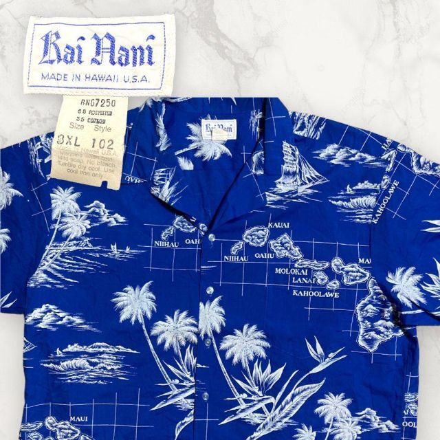 GVT Rai Rani 古着 90s USA製　地図　ハワイ　アロハ シャツ メンズのトップス(シャツ)の商品写真