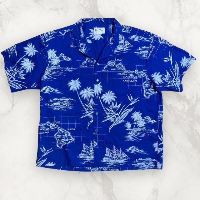 GVT Rai Rani 古着 90s USA製　地図　ハワイ　アロハ シャツ メンズのトップス(シャツ)の商品写真