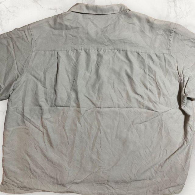 GVP CUBAVERA 古着 90s グレージュ 刺繍　キューバ 半袖　シャツ メンズのトップス(シャツ)の商品写真