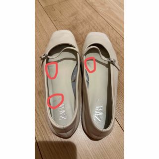 ザラ(ZARA)のスクエアトゥ　フラット　パンプス　バレエシューズ　ZARA ザラ(ハイヒール/パンプス)