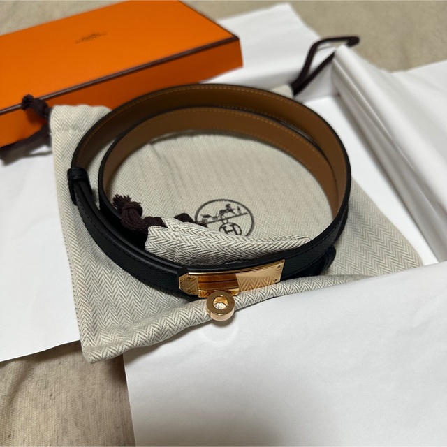 Hermes(エルメス)のエルメス　ケリーベルト　黒✖️ローズゴールド レディースのファッション小物(ベルト)の商品写真