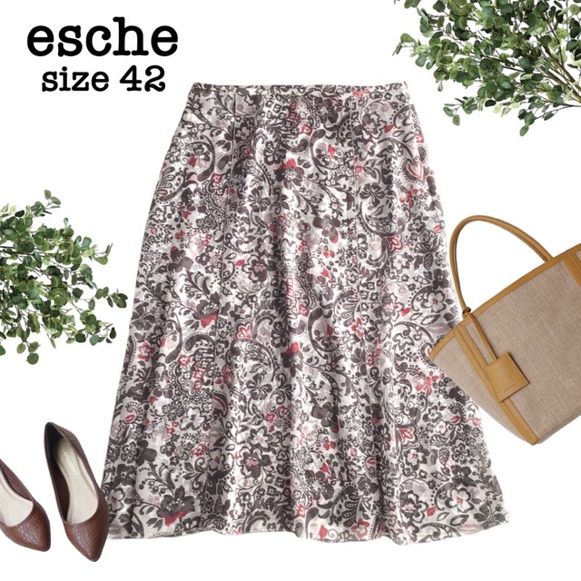 esche(エッシュ)の❤️専用@【42】エッシュ 花柄 ペイズリー シフォン スカート レディースのスカート(ひざ丈スカート)の商品写真