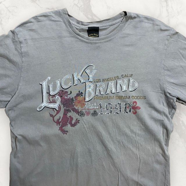 GVC Lucky グレージュ ラッキーブランド　ロゴ　ロサンゼルス Tシャツ メンズのトップス(Tシャツ/カットソー(半袖/袖なし))の商品写真