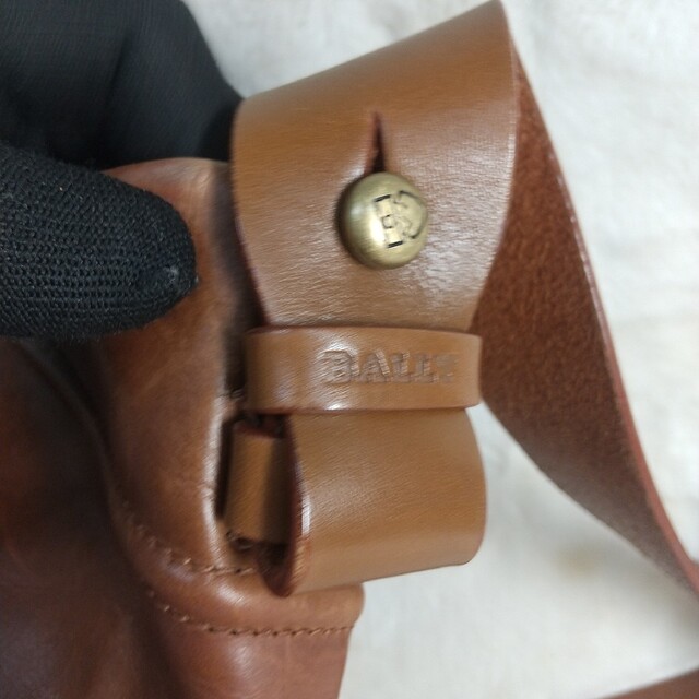 ✨良品✨❤️BALLY❤️バリー ストライプ オールレザー ショルダーバッグ-
