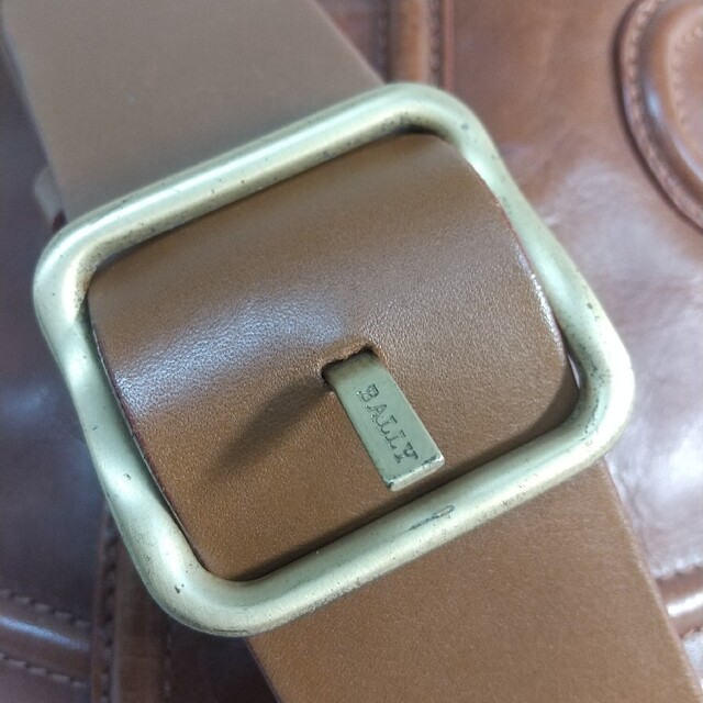 ✨良品✨❤️BALLY❤️バリー ストライプ オールレザー ショルダーバッグ-