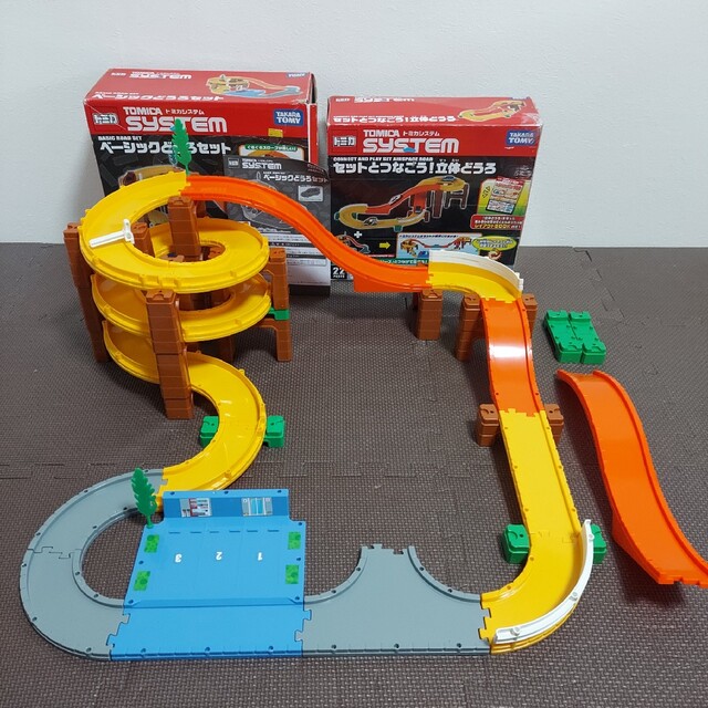 【保証書付】 トミカシステム ベーシックどうろセット & セットとつなごう ミニカー
