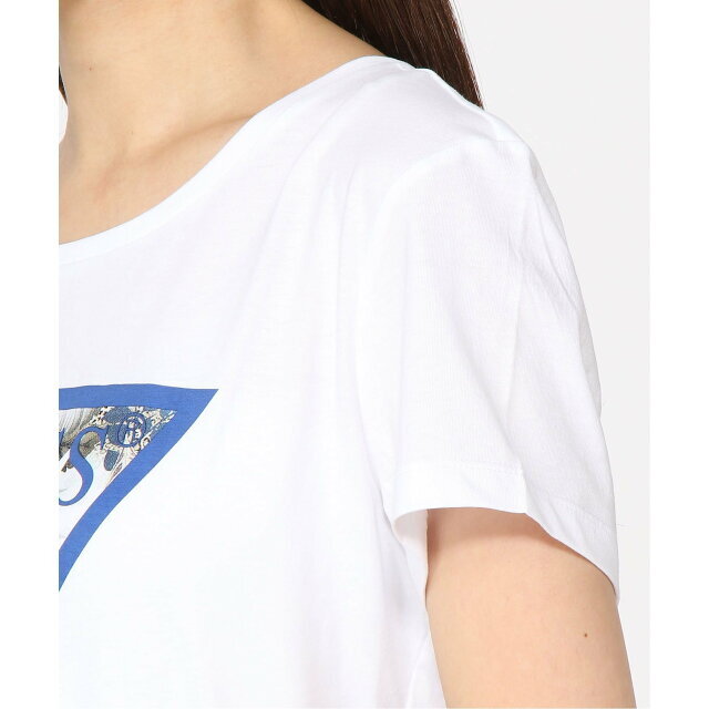 GUESS(ゲス)の【ブルー系その他(P7FM)】【M】GUESS ロゴTシャツ (W)Triangle Logo Tee レディースのトップス(カットソー(長袖/七分))の商品写真