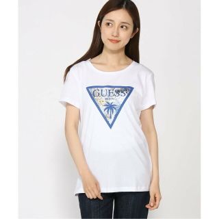 ゲス(GUESS)の【ブルー系その他(P7FM)】(W)Triangle Logo Tee(カットソー(長袖/七分))