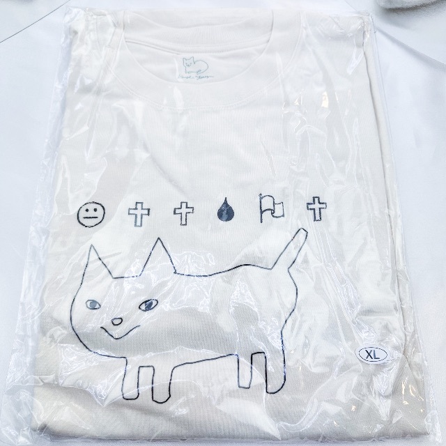 スーパーセール期間限定 新品 未開封 空想ねこちゃんT 白 黒 L サイズ