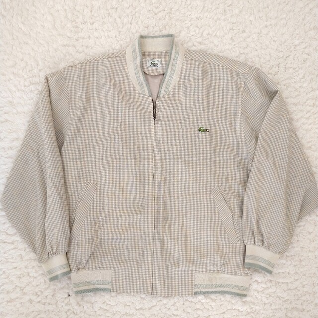 LACOSTE - 良品 ラコステ チェックブルゾン トラックジャケット 文字