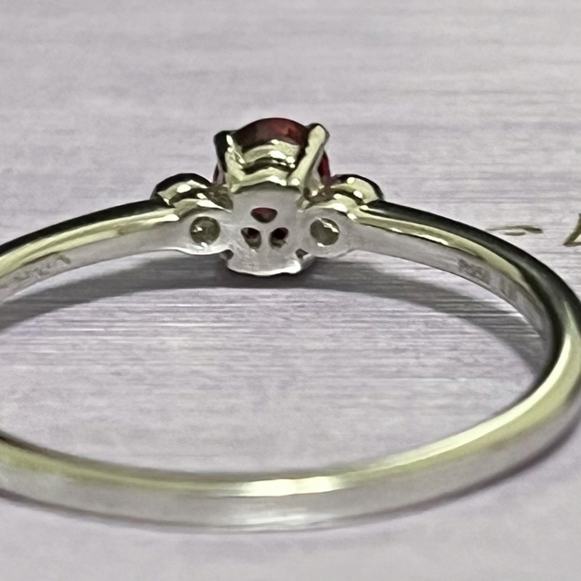 Pt950 非加熱ピジョンブラッドルビー　ダイヤモンド　リング　#12 レディースのアクセサリー(リング(指輪))の商品写真