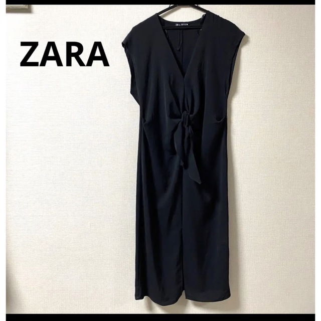 美品　zara ノースリーブワンピース　ブラック　M