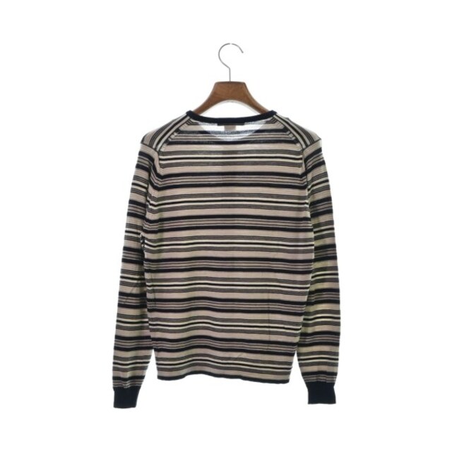 JOHN SMEDLEY(ジョンスメドレー)のJOHN SMEDLEY カーディガン M ベージュx黒(ボーダー) 【古着】【中古】 レディースのトップス(カーディガン)の商品写真