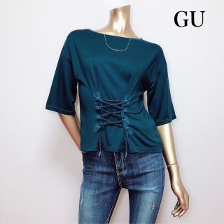 ジーユー(GU)のGU 5分袖 コルセット Tシャツ トップス＊ユニクロ ZARA H&M(カットソー(半袖/袖なし))