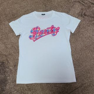 ラスティ(RUSTY)のRUSTY Tシャツ　Lサイズ　ホワイト　美品　刺繍ロゴ(Tシャツ(半袖/袖なし))