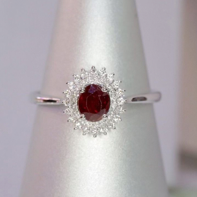 天然 ルビー ダイヤモンド リング 0.56ct k18 f - リング(指輪) 天然 ルビー ダイヤモンド リング 1.03ct k18 f