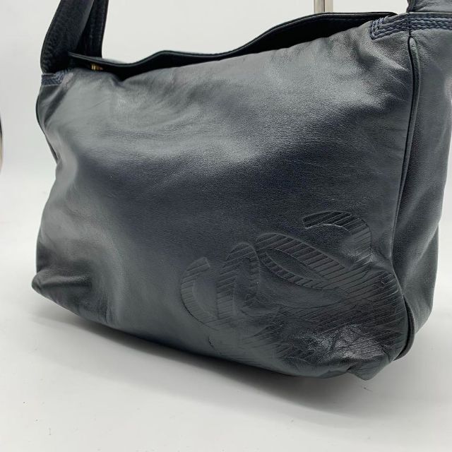 希少】ロエベ ワンショルダーバック ナッパレザー アナグラム 黒