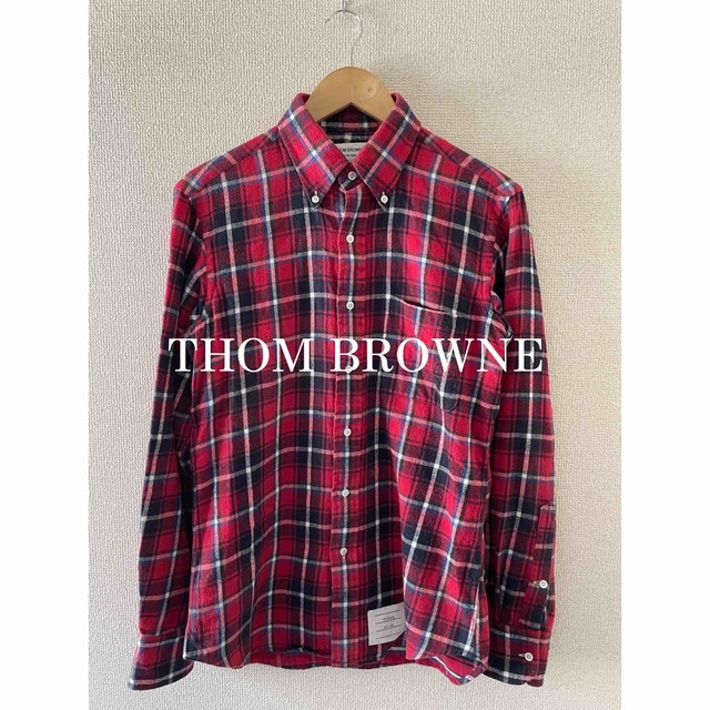 THOM BROWNE トムブラウン　長袖シャツ　チェックシャツ　ネルシャツ | フリマアプリ ラクマ