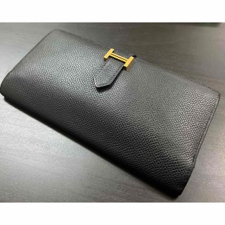 エルメス(Hermes)の【週末限定価格_本物美品】HERMES エルメス 長財布 べアン ブラック(長財布)