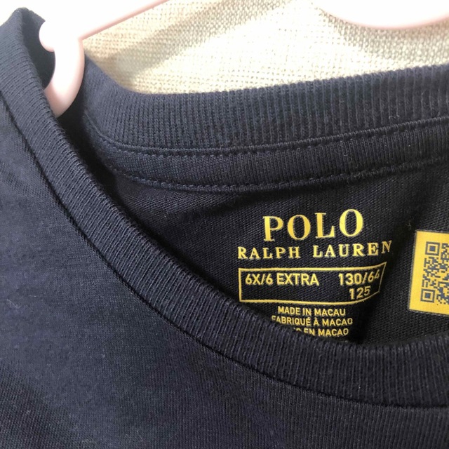 POLO RALPH LAUREN(ポロラルフローレン)の新作◇ラルフローレン ポロベアコットンTシャツドレス 6X/125 ネイビー キッズ/ベビー/マタニティのキッズ服女の子用(90cm~)(ワンピース)の商品写真