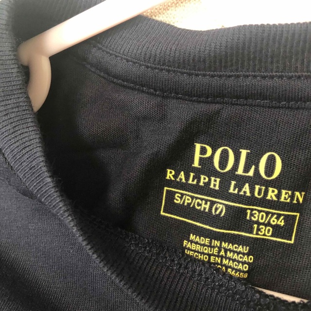 POLO RALPH LAUREN(ポロラルフローレン)の新作◇ラルフローレン ポロベアコットンTシャツドレス S/130 ネイビー キッズ/ベビー/マタニティのキッズ服女の子用(90cm~)(ワンピース)の商品写真